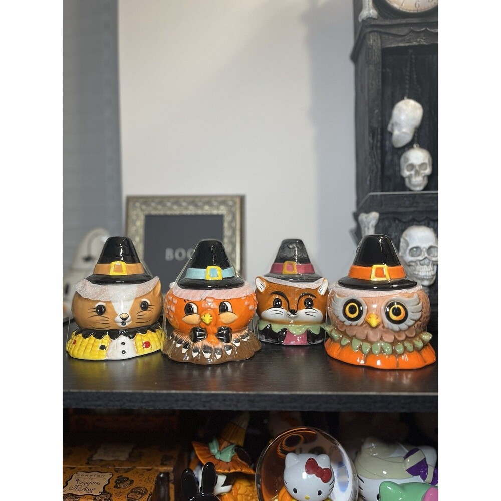 Johanna Parker Thanksgiving Pilgrim Turkey Squirrel Owl Fox Critter Set